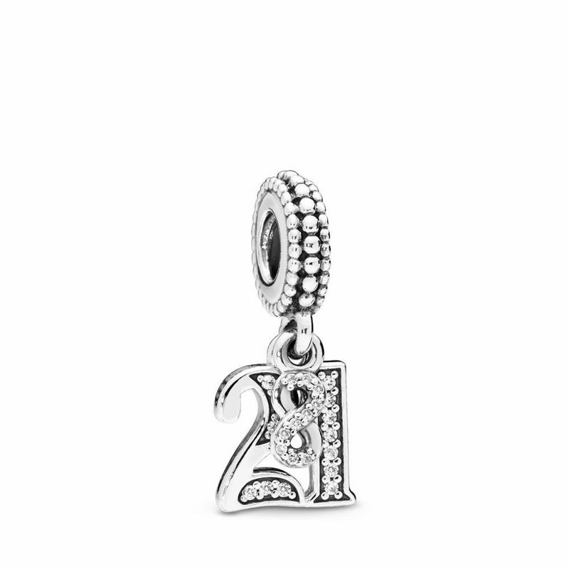 Pandora 21 Dangle Charm Ireland - Sterling Silver/Cubic Zirconia - 457018VTX